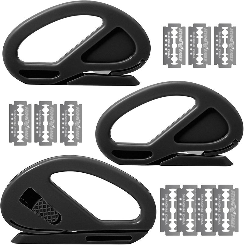 CNTVO 3 Pack Wrapping Paper Cutter & 10 Replaceable Blades, Safety Sliding Gift Wrap Cutter, Effortless Utility Cutting Tool for Christmas, Holidays, Birthdays, Window Tint, Car Wrap, Craft Making - Image 1
